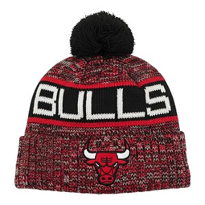 Gorro New Era Knit Chicago Bulls Vermelho e Preto