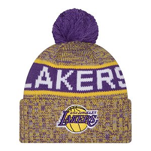 Gorro New Era Knit Los Angeles Lakers Roxo e Amarelo