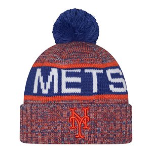 Gorro New Era Knit New York Mets Azul e Laranja