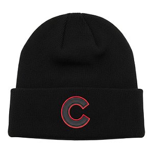 Gorro New Era Knit Chrome Chicago Cubs Masculino Preto