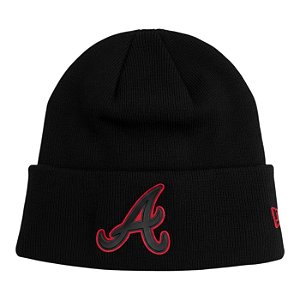Gorro New Era Knit Chrome Atlanta Braves Masculino Preto