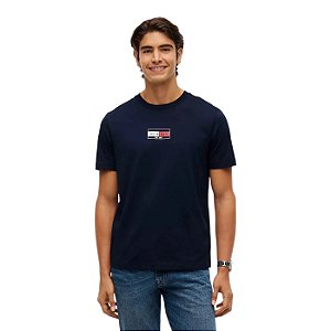 Camiseta Tommy Hilfiger Brand Love Small Flag Marinho