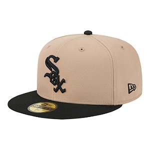 Boné New Era 5950 Eg Chicago White Sox Bege e Preto