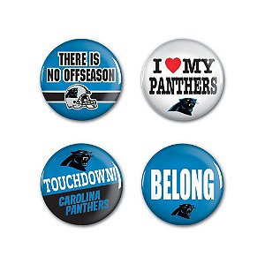 4 Bottons Pins Carolina Panthers NFL