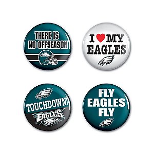 4 Bottons Pins Philadelphia Eagles NFL
