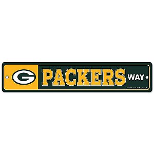 Placa Street Zone Decoração 48cm Green Bay Packers