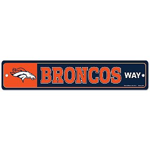 Placa Street Zone Decoração 48cm Denver Broncos