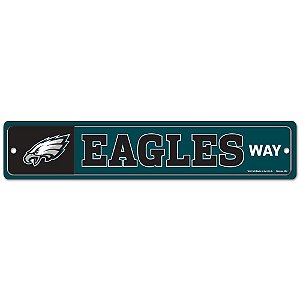 Placa Street Zone Decoração 48cm Philadelphia Eagles