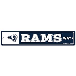 Placa Street Zone Decoração 48cm Los Angeles Rams