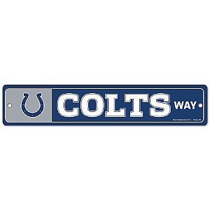 Placa Street Zone Decoração 48cm Indianapolis Colts