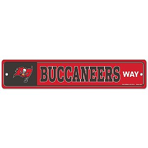 Placa Street Zone Decoração 48cm Tampa Bay Buccaneers