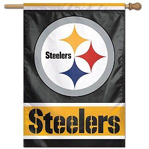 Bandeira Vertical 70x100 Logo Team Pittsburgh Steelers