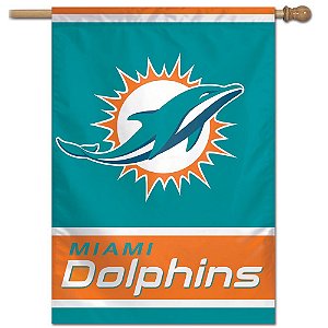 Bandeira Vertical 70x100 Logo Team Miami Dolphins