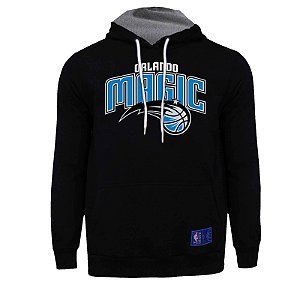 Casaco Moletom Orlando Magic Canguru Logo Preto - NBA