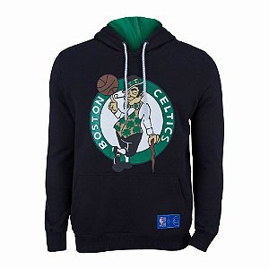 Casaco Moletom Boston Celtics Canguru Logo Preto - NBA