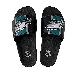 Chinelo Slide NFL Philadelphia Eagles Preto e Verde