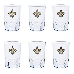 Kit 6 Mini Copo New Orleans Saints Acrílico 60ml - NFL