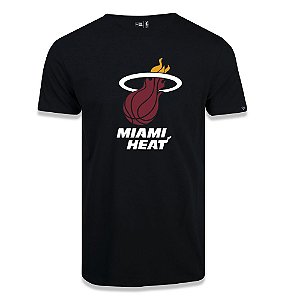 Camiseta New Era Miami Heat Basic Logo NBA Preto