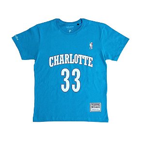 Camiseta M&N Charlotte Hornets NBA 33 Alonzo Mourning Azul