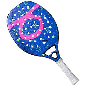 Raquete Beach Tennis Outride Venus Fibra de Vidro Azul Rosa