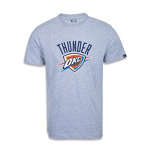 Camiseta New Era Oklahoma City Thunder Basic Logo NBA Cinza