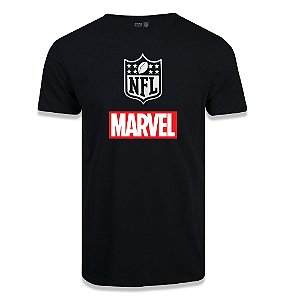 Camiseta NFL Logo Marvel Preto