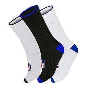 Meia Masculina Cano Longo NFL Color Pack 3 Pares