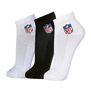 Meia Masculina Cano Curto NFL Color Pack 3 Pares