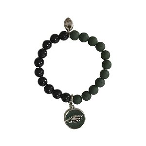 Pulseira Philadelphia Eagles NFL Verde C/ Pingente Metálico