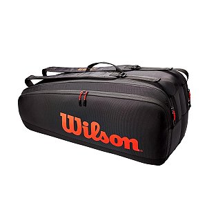 Raqueteira de Tênis Wilson Tour 6 Pack Preto/Vermelho