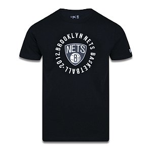 Camiseta New Era Brooklyn Nets NBA Team Circle Preto