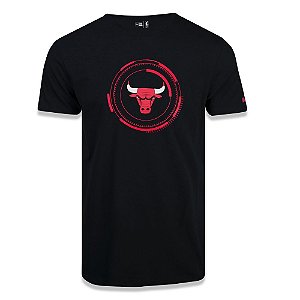 Camiseta New Era Chicago Bulls NBA Tech Circle Preto