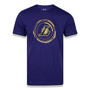 Camiseta New Era Los Angeles Lakers NBA Tech Circle Roxo
