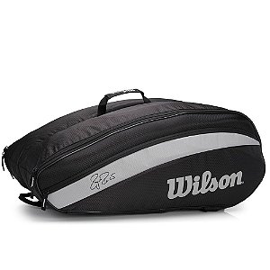 Raqueteira de Tênis Wilson Roger Federer Team 6 Pack Preto