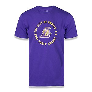 Camiseta New Era Los Angeles Lakers NBA Team Circle Roxo