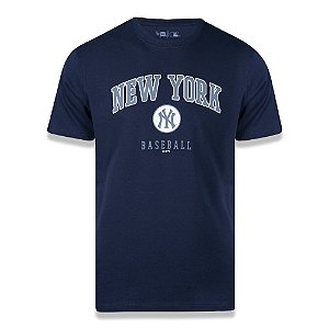 Camiseta New Era New York Yankees MLB Wordmark Azul Marinho