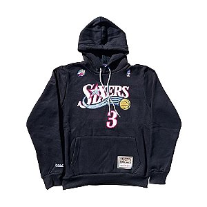 Moletom Canguru M&N Philadelphia 76ers NBA Iverson 3 Preto