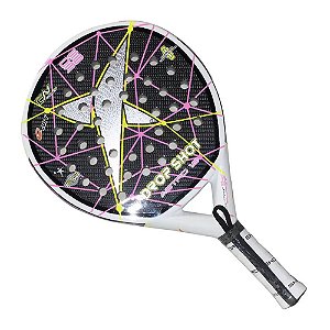 Raquete De Padel Drop Shot Astro 1.0 Carbono Branco e Rosa