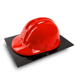 Miniatura de capacete de obra vermelho