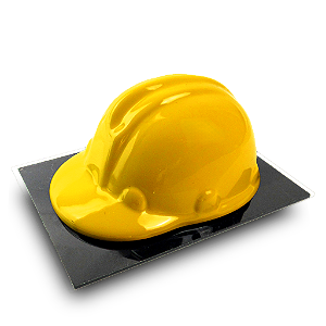 Miniatura de capacete de obra amarelo