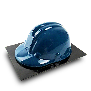 Miniatura de capacete de obra azul