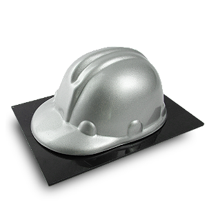 Miniatura de capacete de obra prata