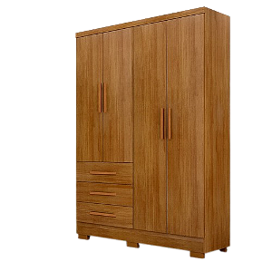 Guarda Roupa Novo Horizonte 4 Portas Encant Cumaru