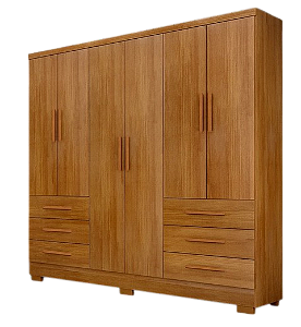 Guarda Roupa Novo Horizonte 6 Portas Encant Cumaru