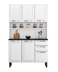 Armario Kit Cozinha Itatiaia Aço 120 Pratika Branco
