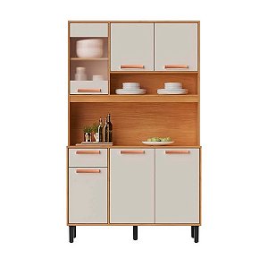 Armário Kit Cozinha Itatiaia Nápoles 1.20m Cinamomo Off