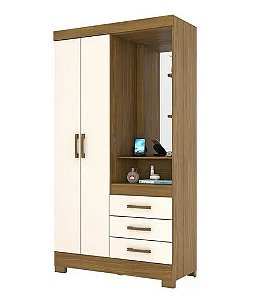 Guarda Roupa 2 Portas B64 03 Gavetas Nature Off White