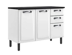 Balcão Aço Itatiaia New Premium Branco 3 Portas 2 Gavetas