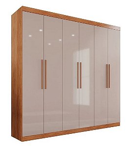 Guarda Roupa 6 Portas Valverde Ubatuba PLUS Cinamomo Off MDF