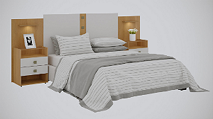 Cabeceira Cama Box Casal Rubi Cinamomo Off 1.40m a 1.60m